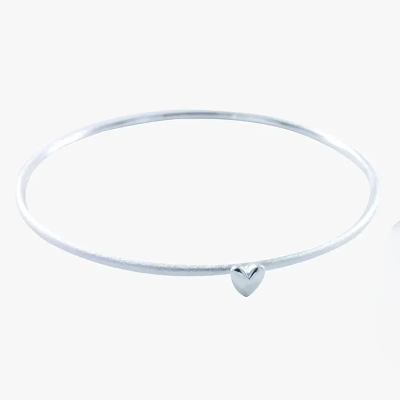Devotion Silver Heart Bangle