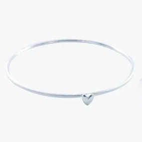Devotion Silver Heart Bangle