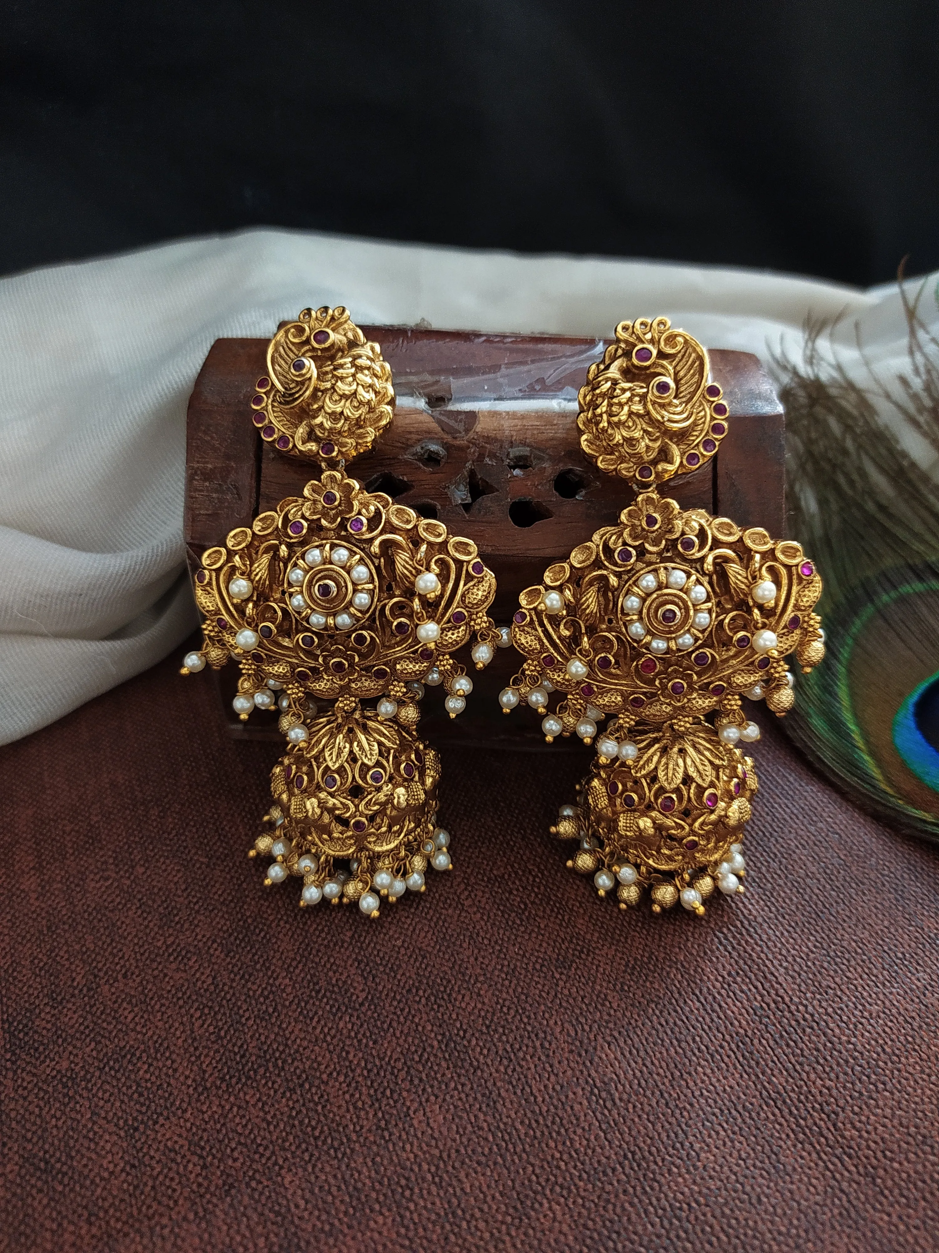 Divine Lord Krishna Pendant Antique Nagas Necklace Set