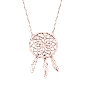 Dreamcatcher Necklace Rose Gold Plated