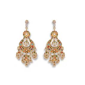 Dual Side Wearable Naurattan Earrings
