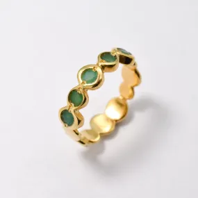 Emerald Bubble Band - Natural Emerald Ring, May Birthstone Ring