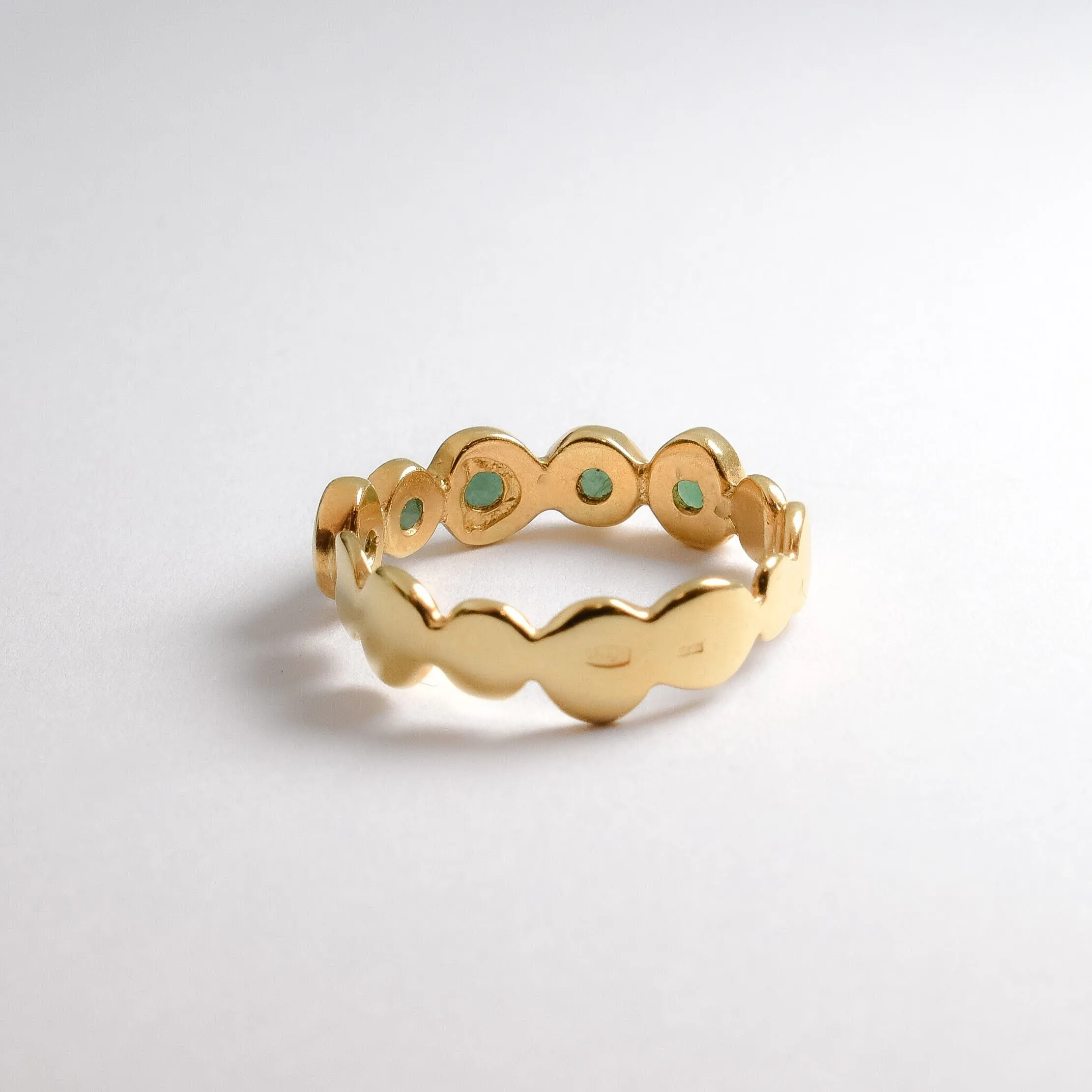 Emerald Bubble Band - Natural Emerald Ring, May Birthstone Ring
