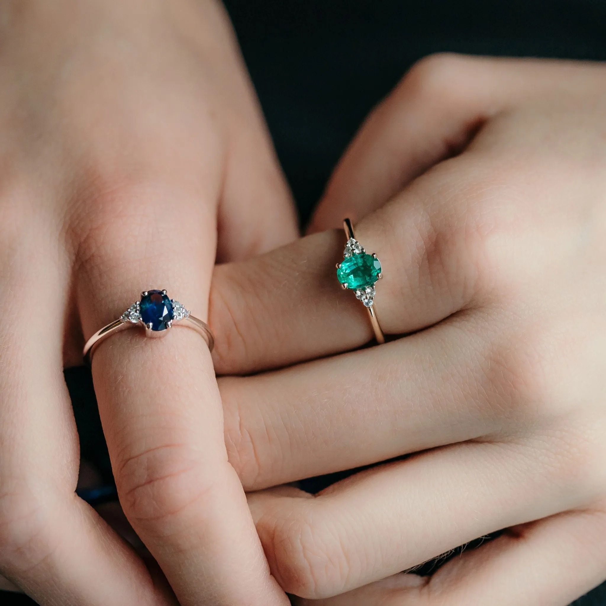 Emerald Engagement Ring With Side Stones