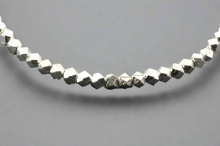 Faceted bead stacked bracelet - sterling silver