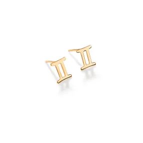 Gemini Sign Stud Earrings