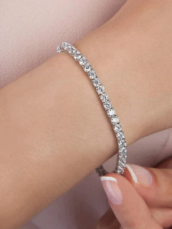 Genoveva 4MM 4 Prong Round Moissanite Tennis Bracelet