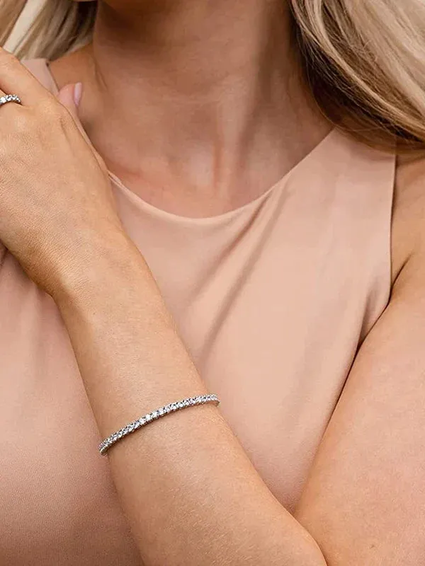 Genoveva 4MM 4 Prong Round Moissanite Tennis Bracelet