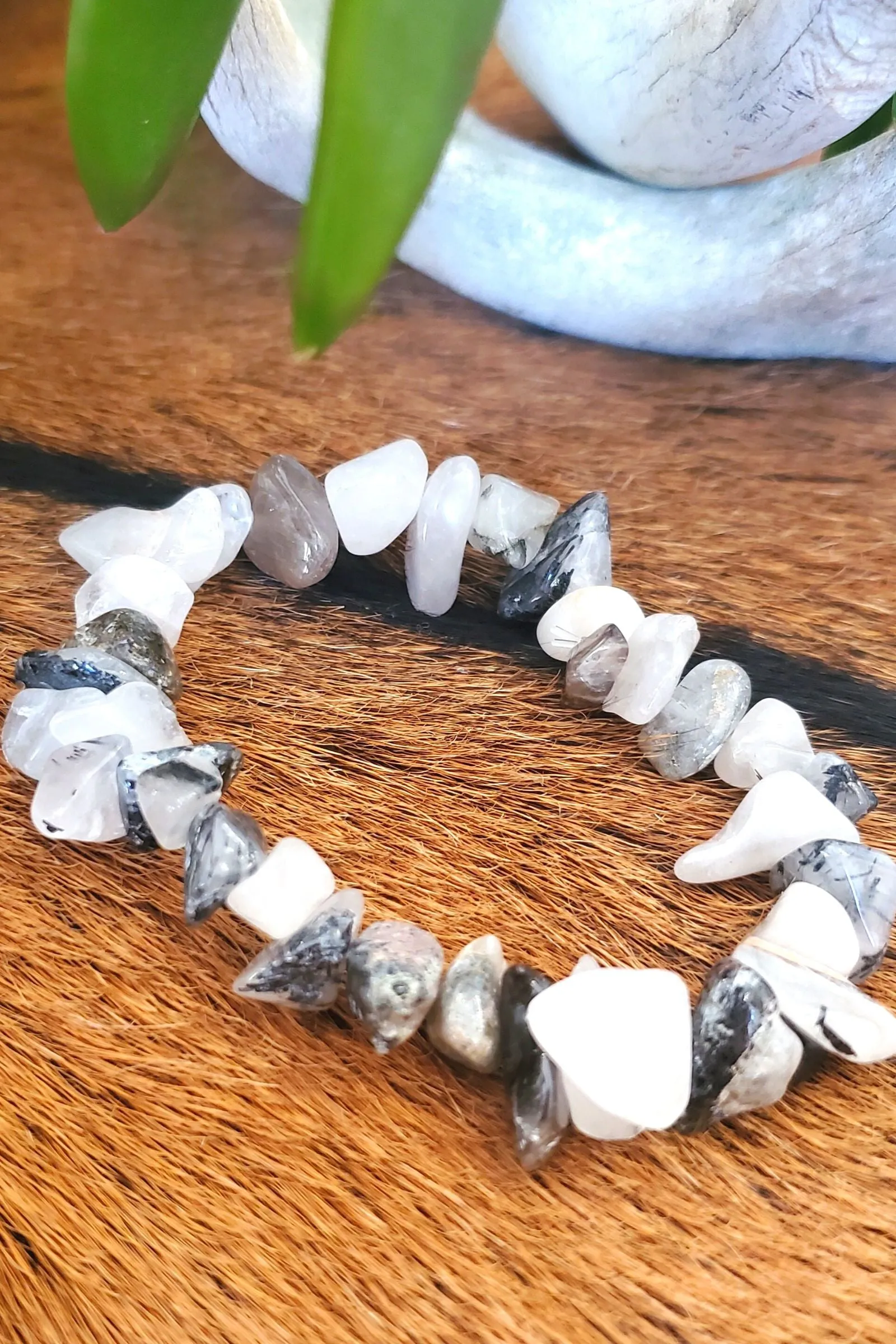 Ghana Gray Stone Stretch Bracelet