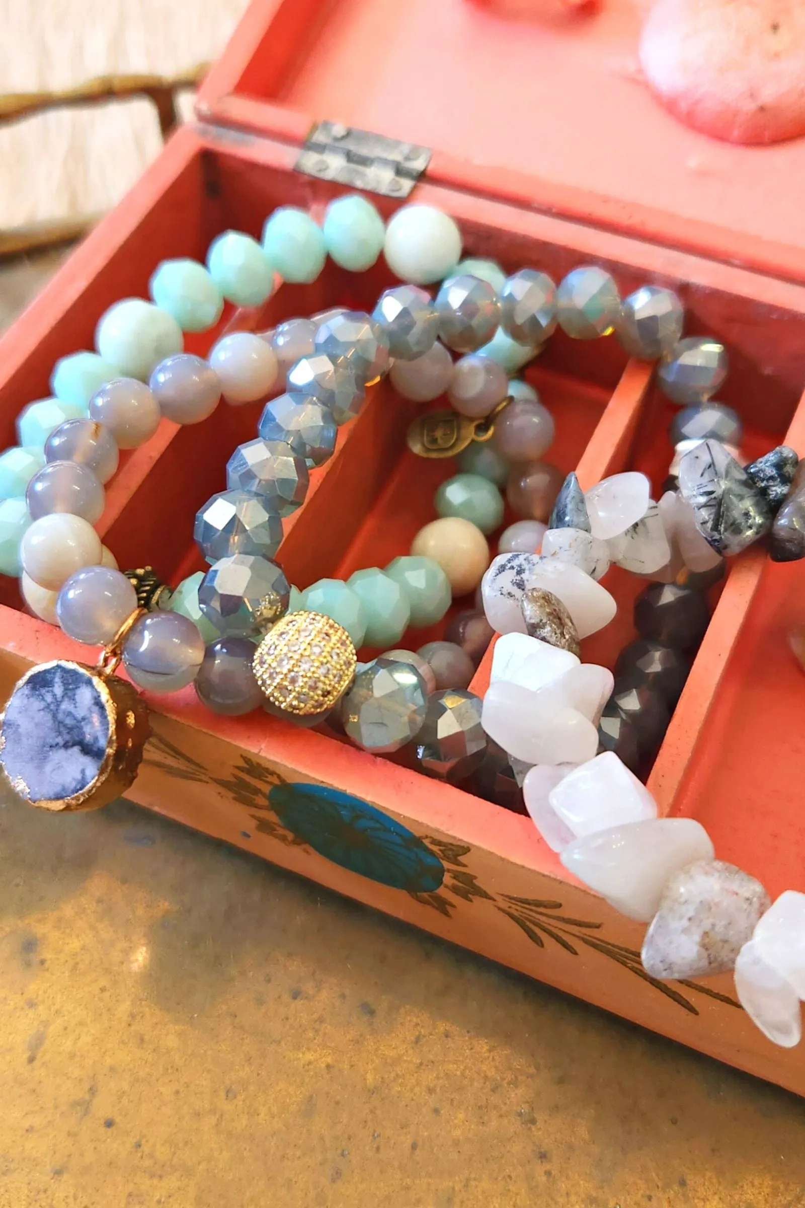 Ghana Gray Stone Stretch Bracelet