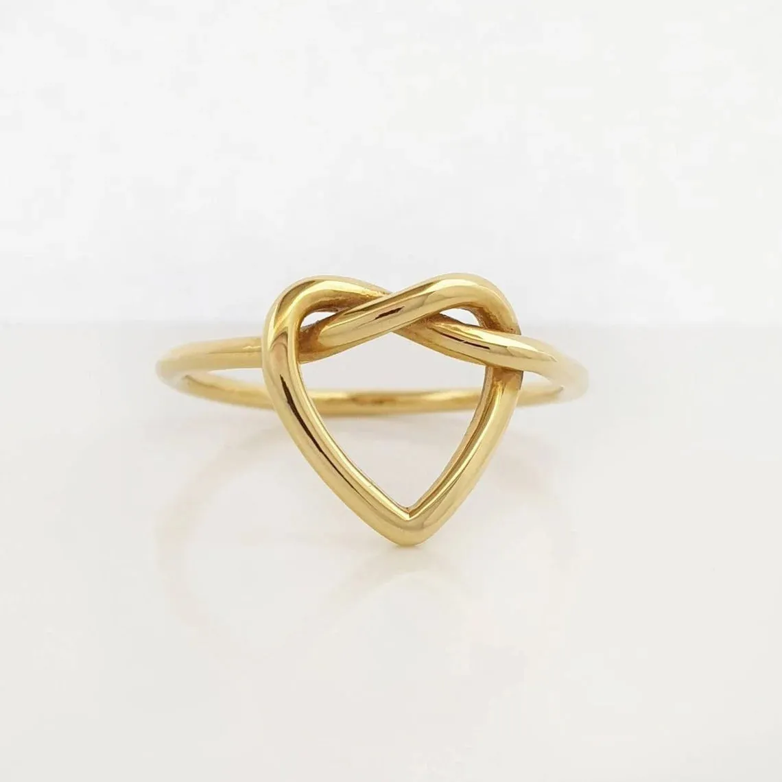 Gold Knot Heart Ring