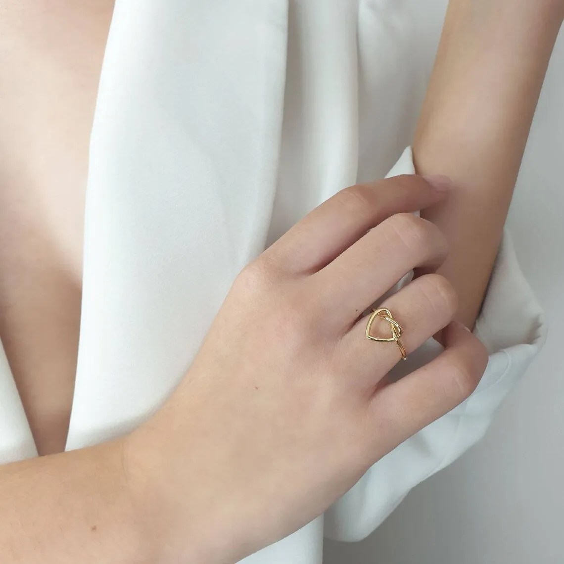 Gold Knot Heart Ring