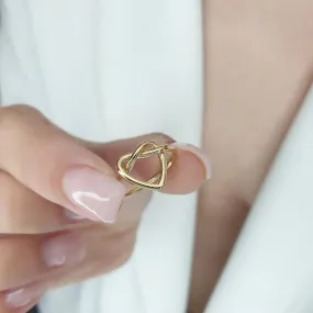 Gold Knot Heart Ring