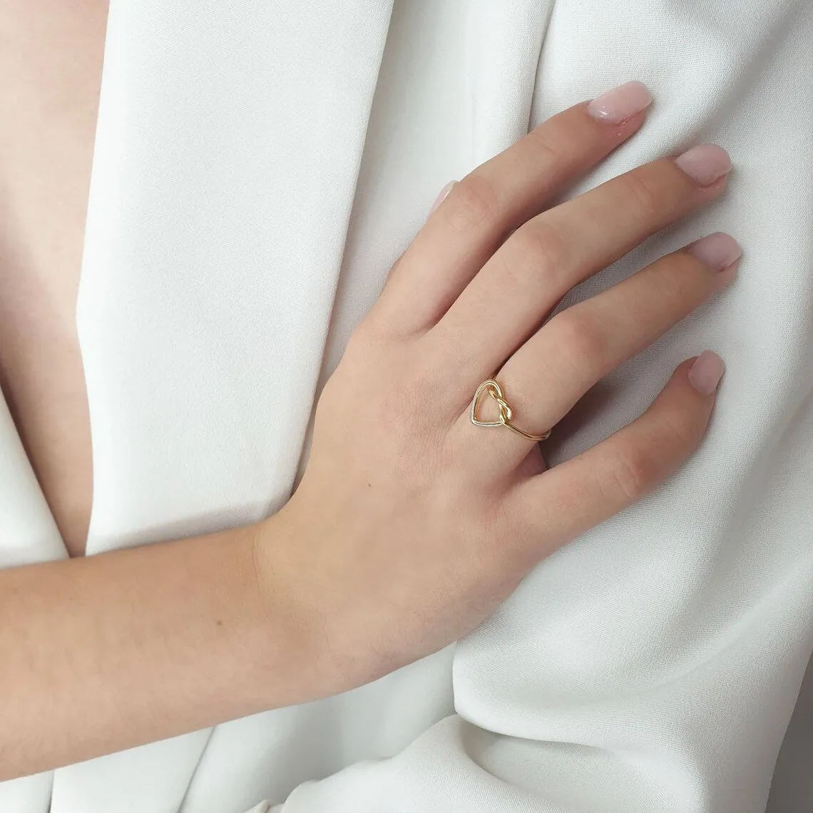 Gold Knot Heart Ring