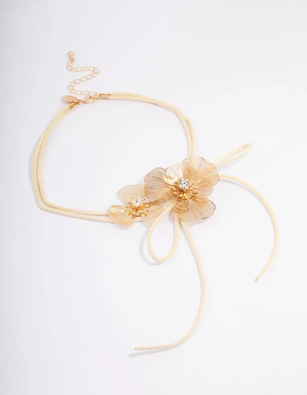 Gold Multi Detail Flower Choker