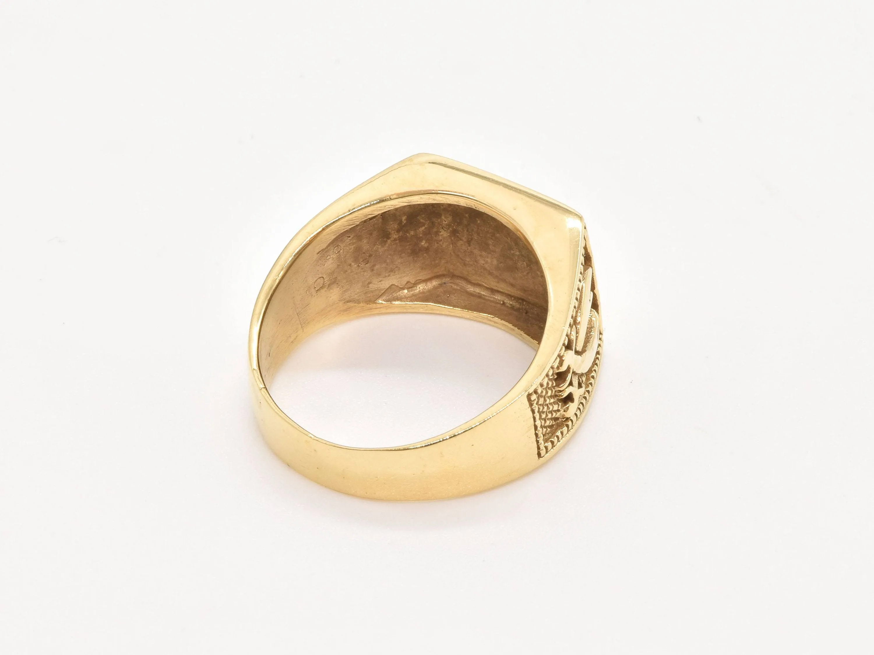 Gold Swords Ring - Plain Signet Band, Pirate Swords Ring