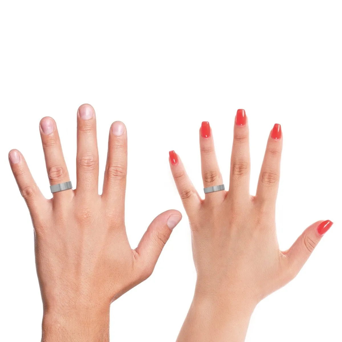 GRAYSON | Silver Ring, Silver Tungsten Ring, Brushed, Flat