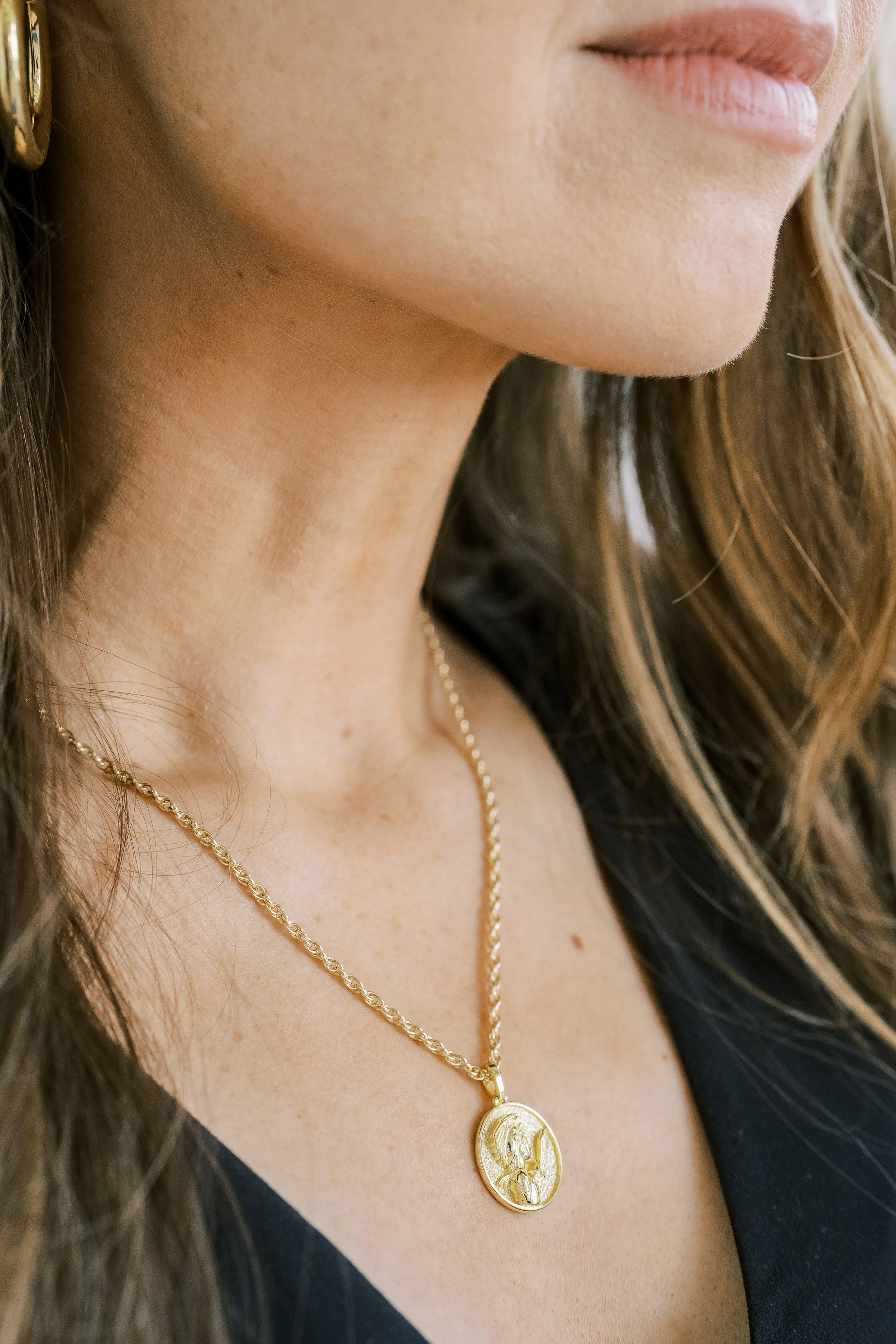 greek goddess coin necklace