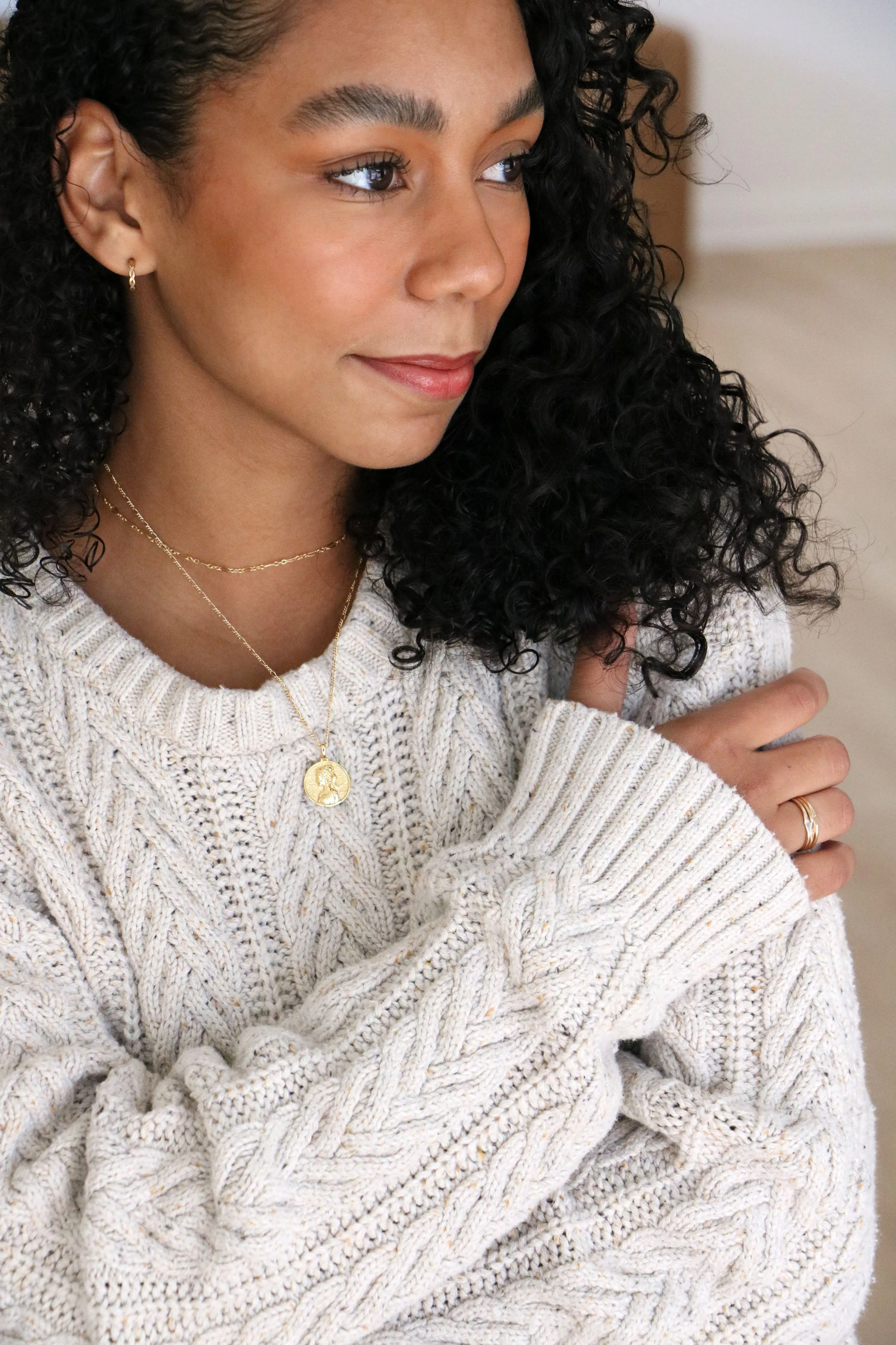 greek goddess coin necklace