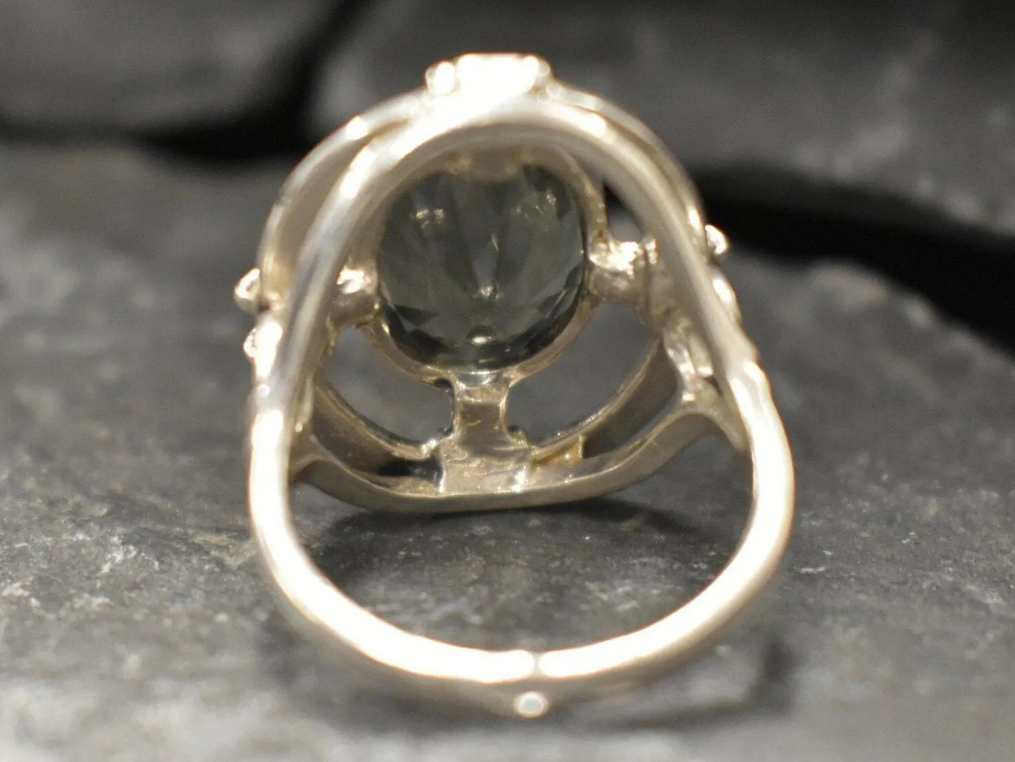 Green Diamond Ring - Green Statement Ring - Diamond Bezel Ring