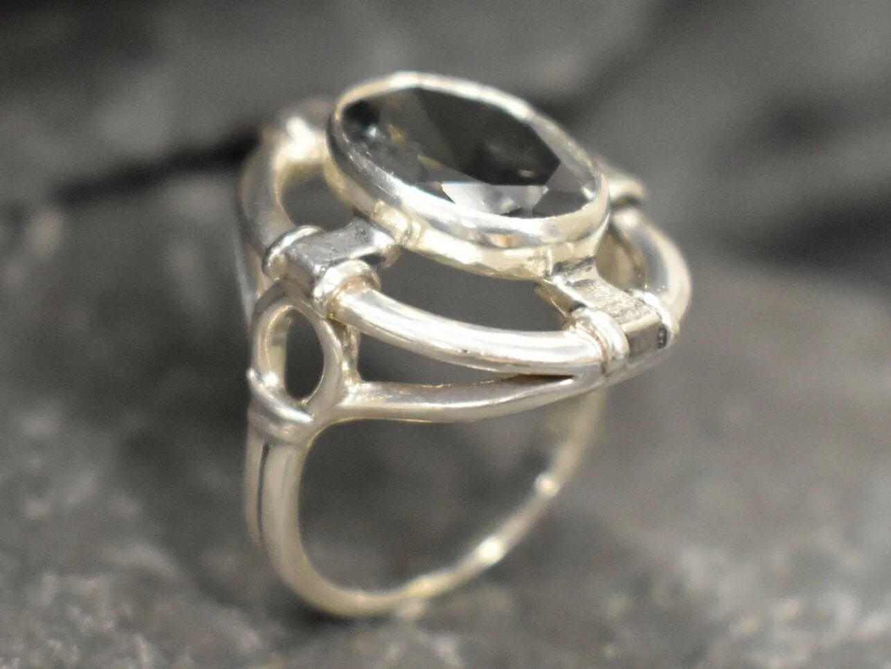 Green Diamond Ring - Green Statement Ring - Diamond Bezel Ring