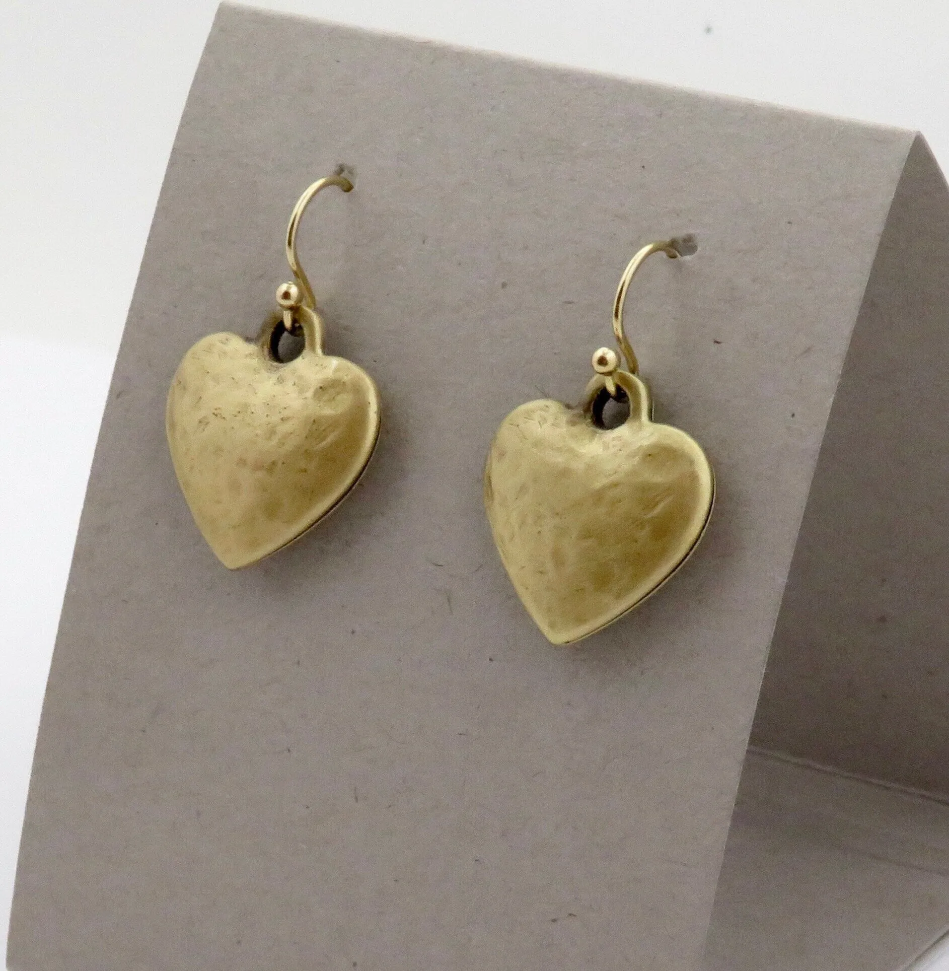 Hammered Bronze Hearts Earrings