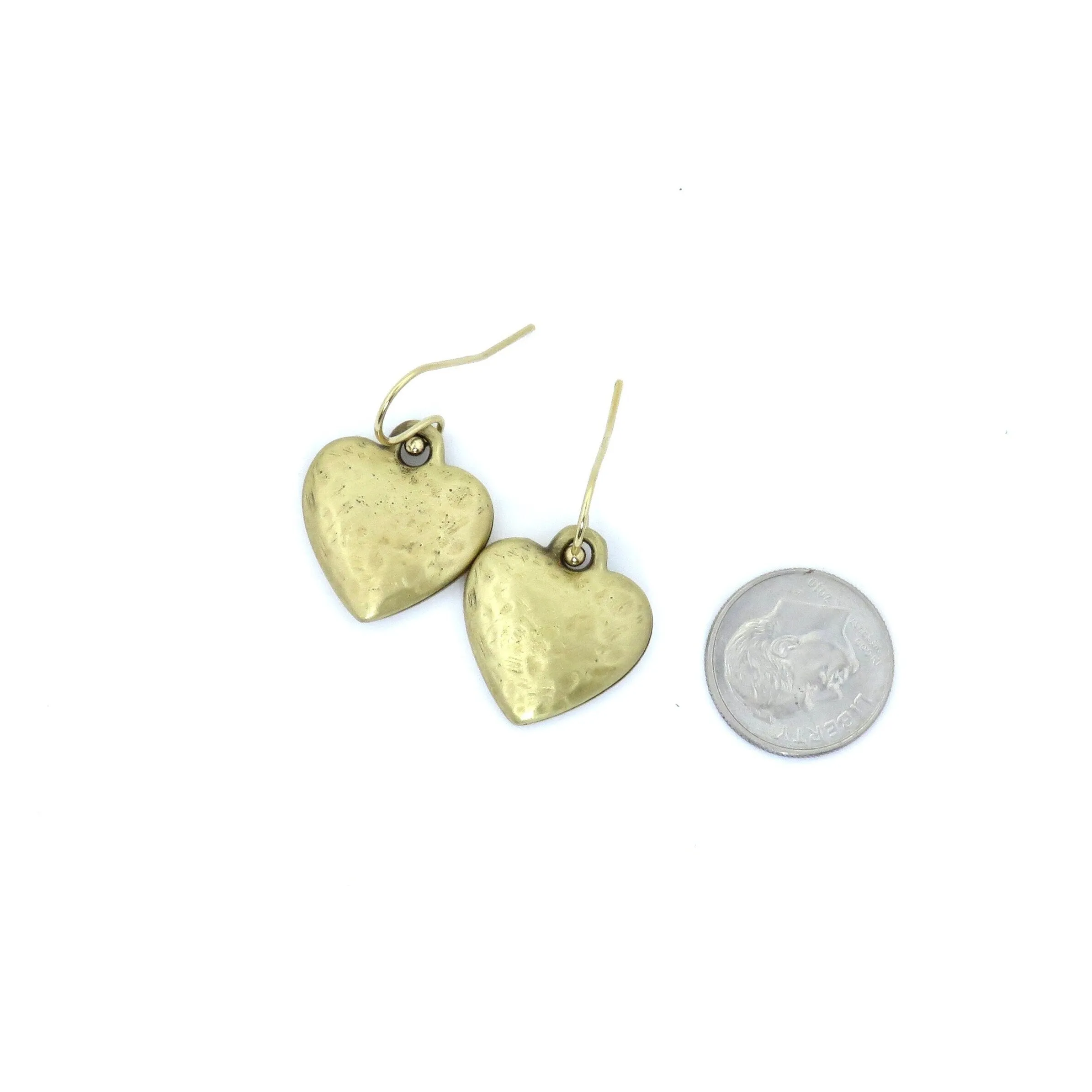 Hammered Bronze Hearts Earrings