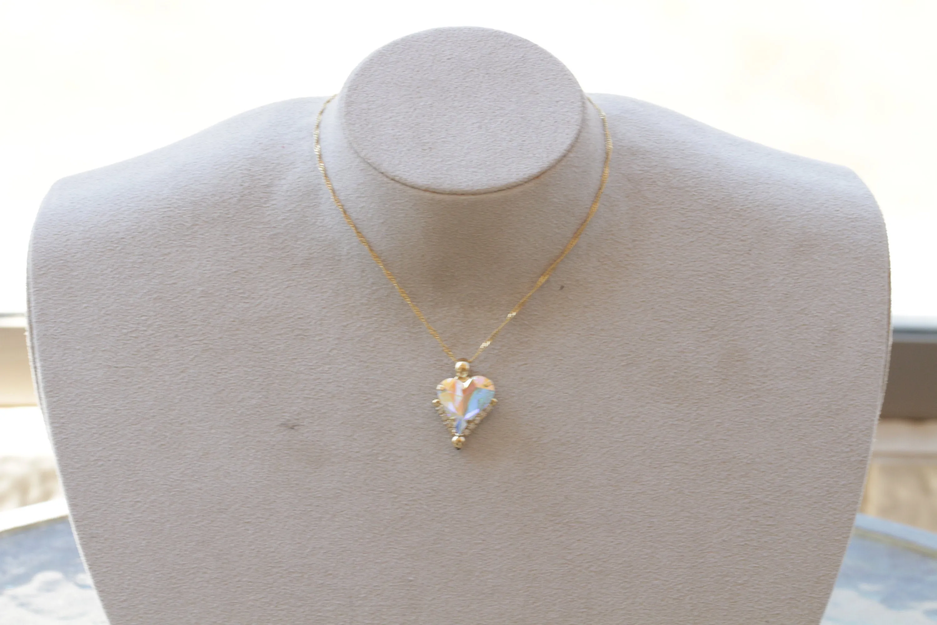 HEART Ab Crystal Necklace