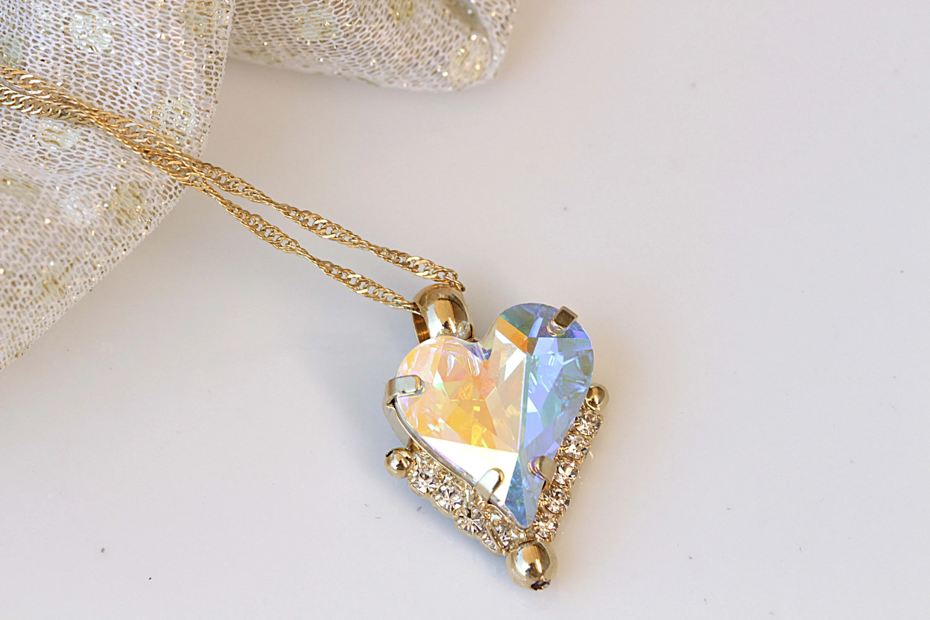 HEART Ab Crystal Necklace