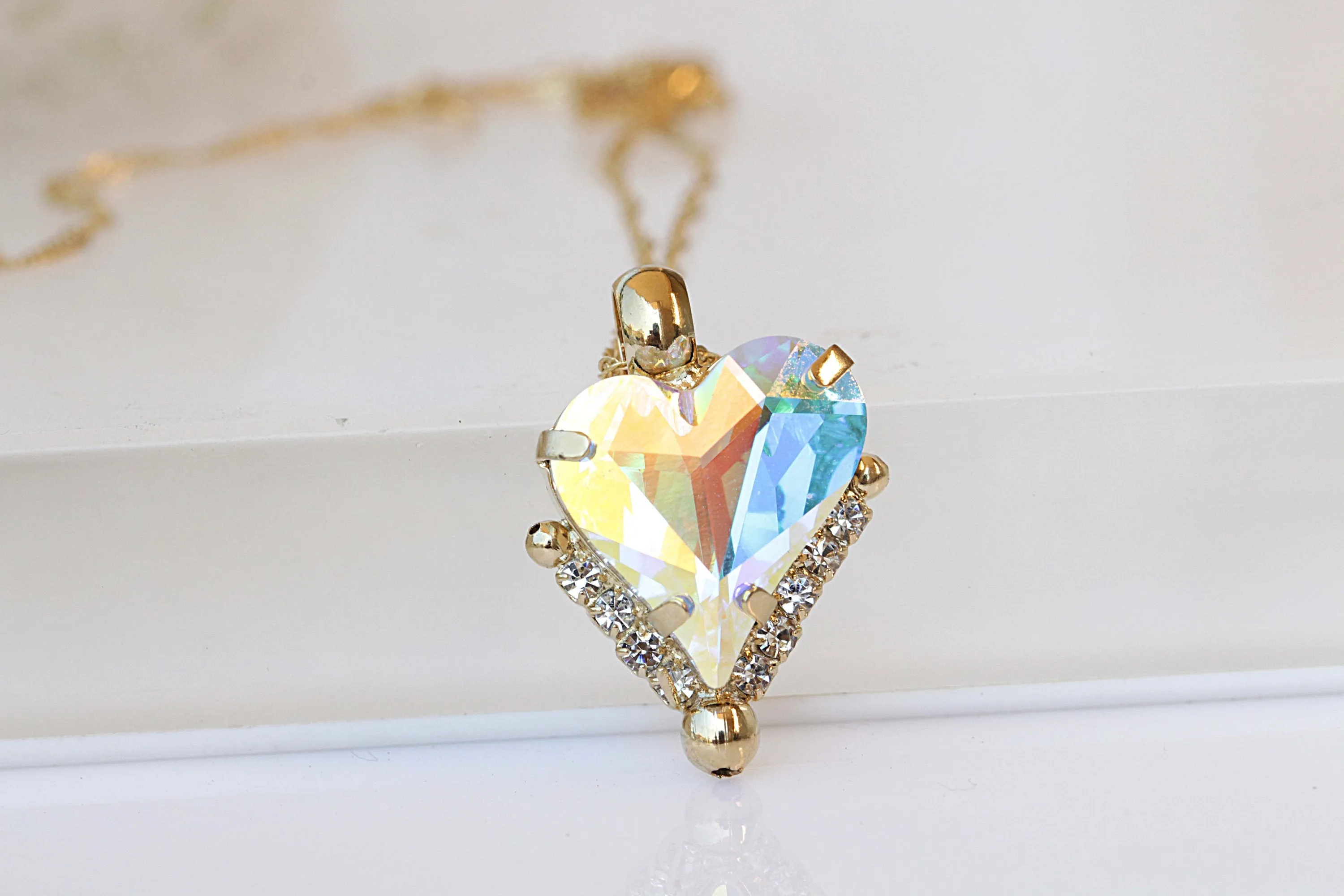 HEART Ab Crystal Necklace