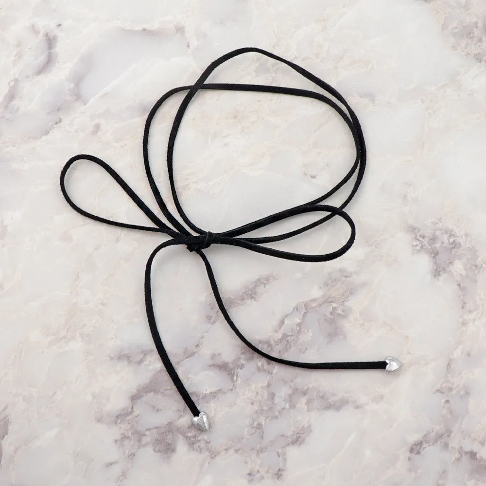 Heart End Cord Choker Necklace