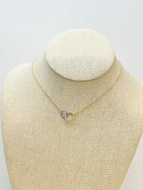 Hoop & Stone Linked Pendant Necklace