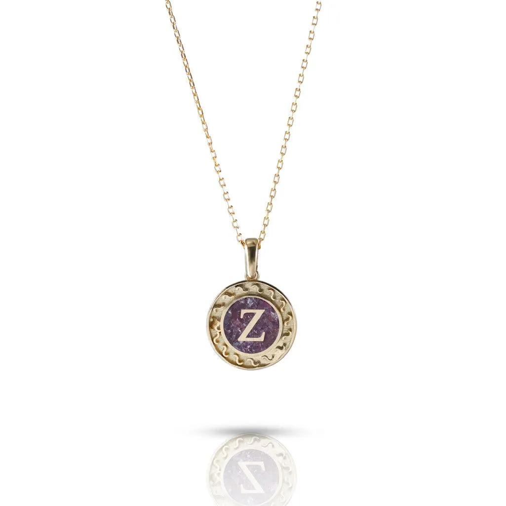 Initial Gemstone Pendant Necklace