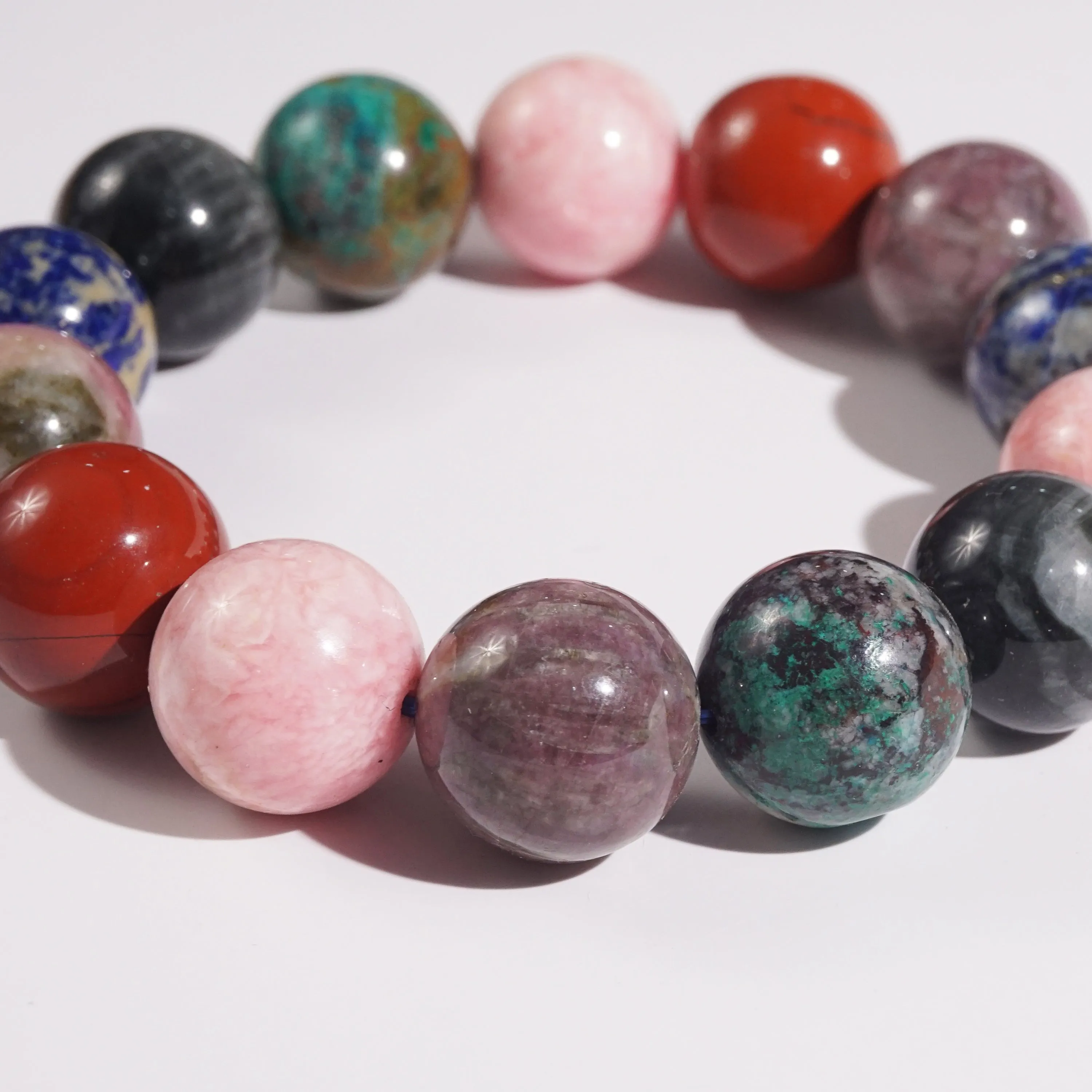 Jasper, Lapis Lazuli, and Chrysocolla 14mm