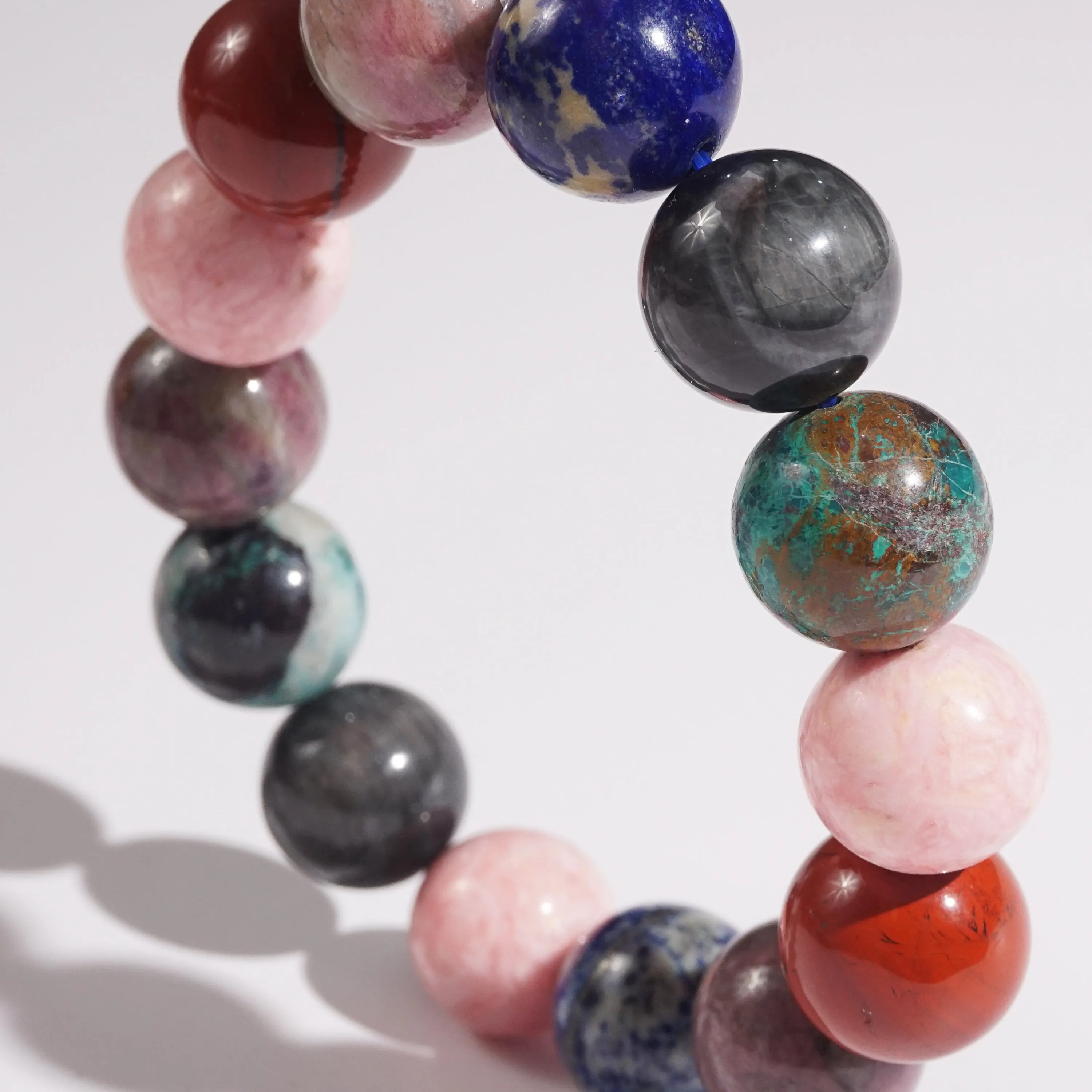 Jasper, Lapis Lazuli, and Chrysocolla 14mm