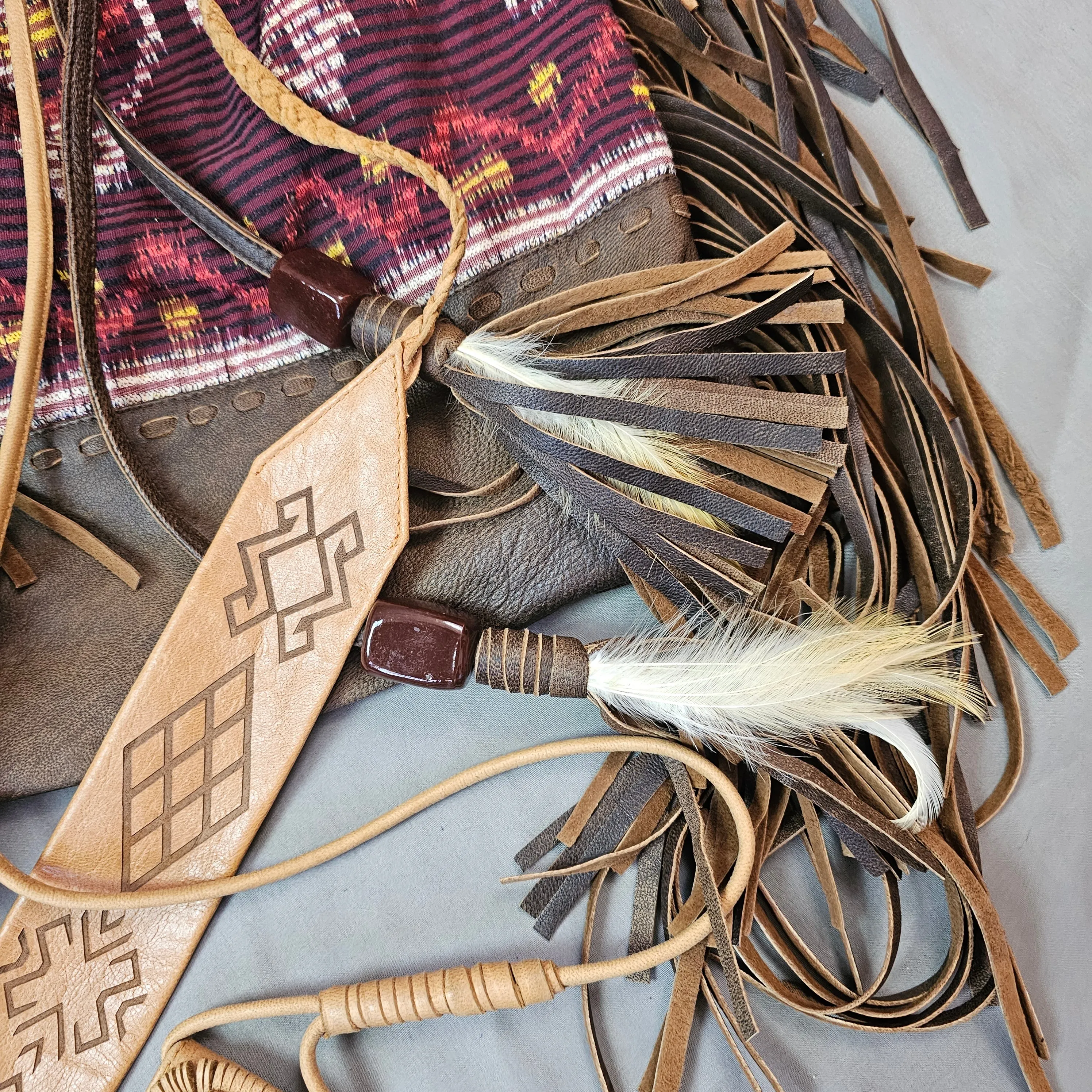 JODI LEE LEATHER AZTEC BELT