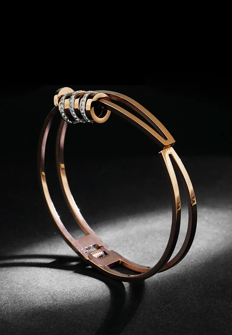 Jordana Flow Rings Double-layer Spring Hinged Bangle