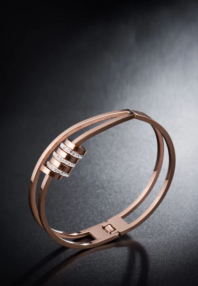 Jordana Flow Rings Double-layer Spring Hinged Bangle
