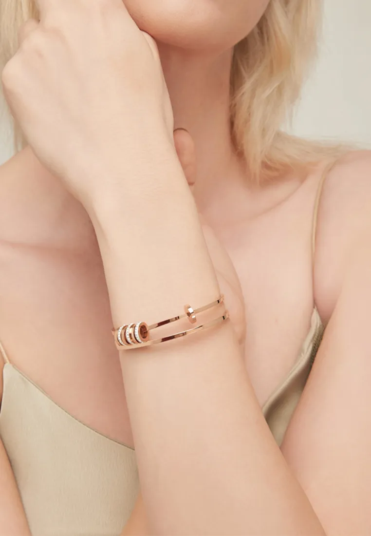 Jordana Flow Rings Double-layer Spring Hinged Bangle