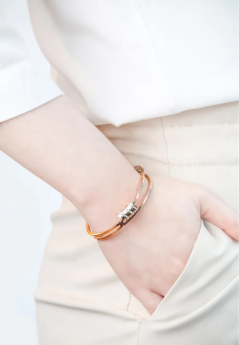 Jordana Flow Rings Double-layer Spring Hinged Bangle