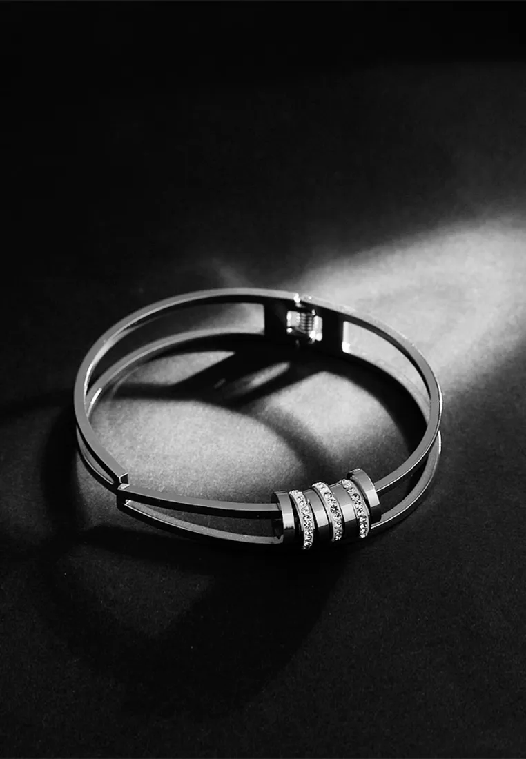 Jordana Flow Rings Double-layer Spring Hinged Bangle