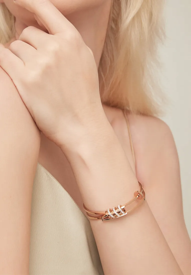 Jordana Flow Rings Double-layer Spring Hinged Bangle