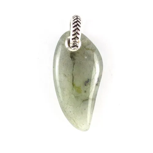 Labradorite Gemstone Horn Pendant Necklace