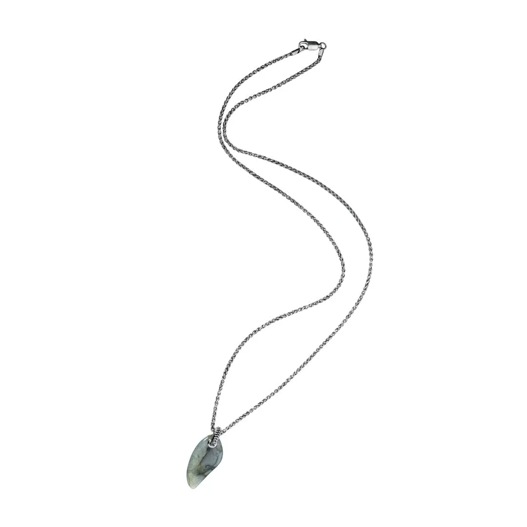 Labradorite Gemstone Horn Pendant Necklace