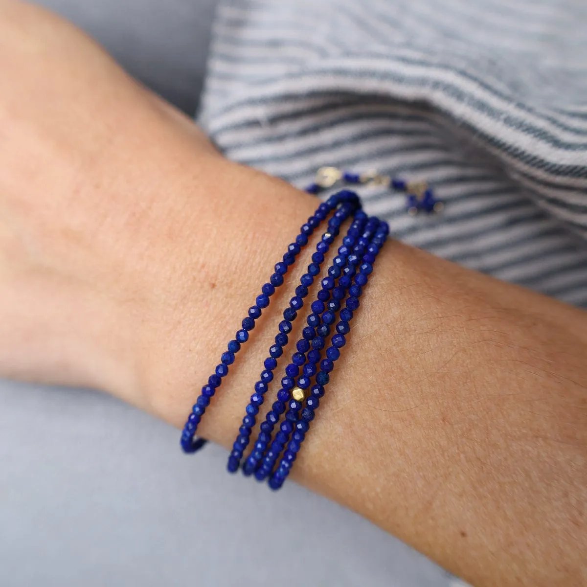 Lapis Wrap Bracelet & Necklace