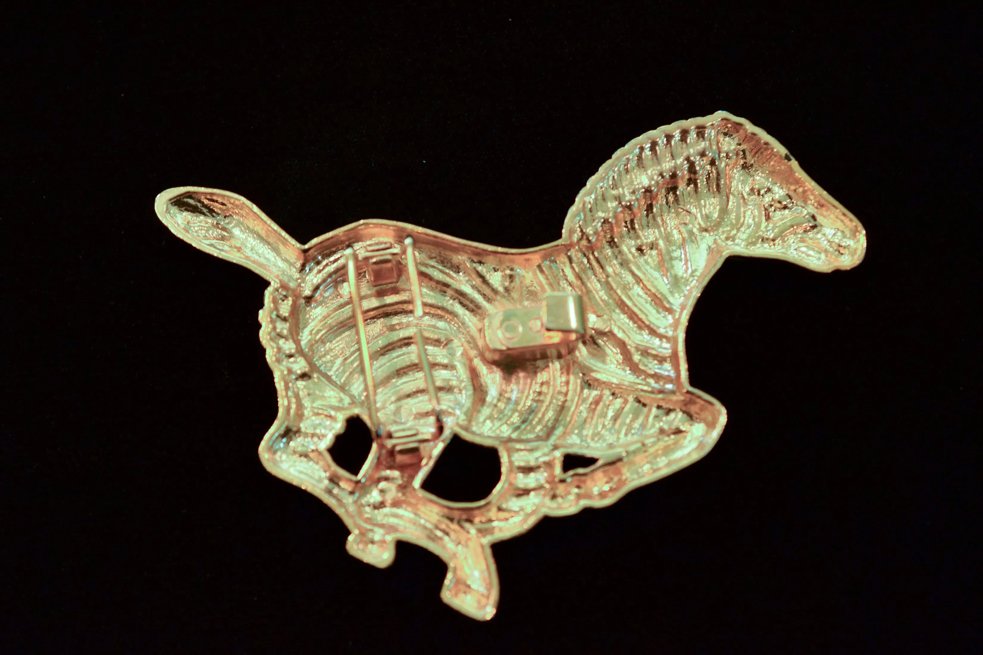 Large Running Zebra Statement Belt Buckle 5" L
