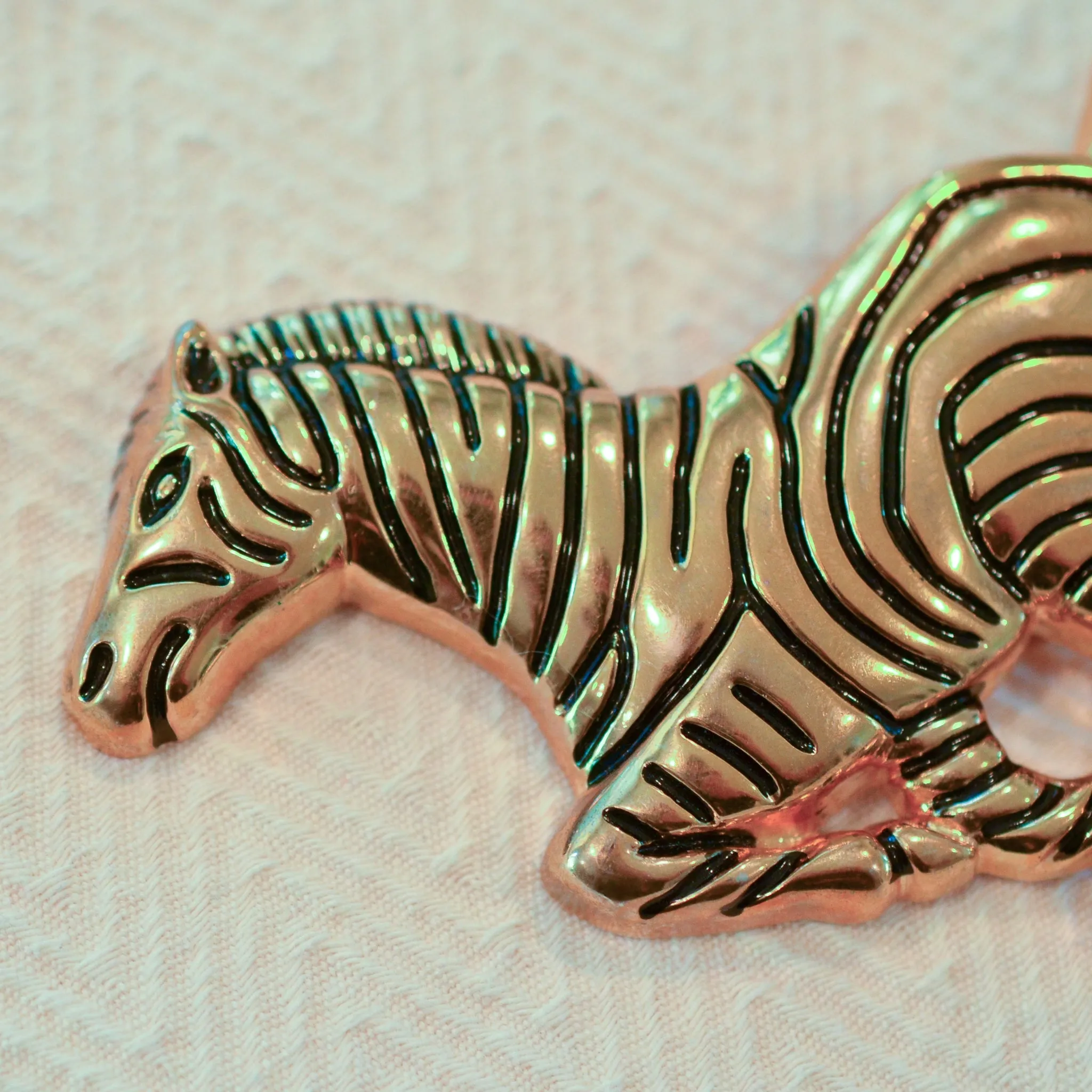 Large Running Zebra Statement Belt Buckle 5" L