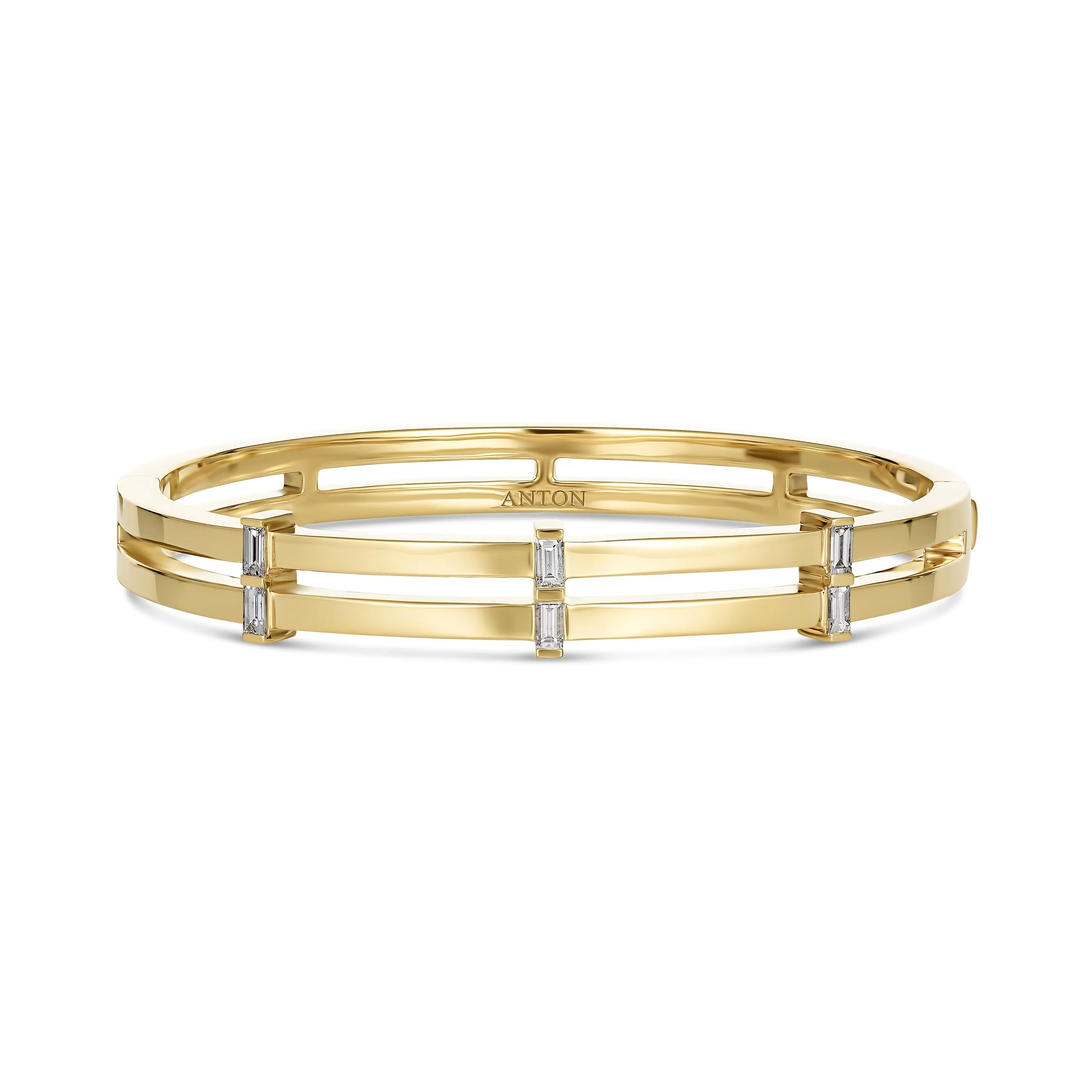 Lighthouse® Baguette Diamond Bangle | Yellow Gold