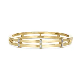 Lighthouse® Baguette Diamond Bangle | Yellow Gold