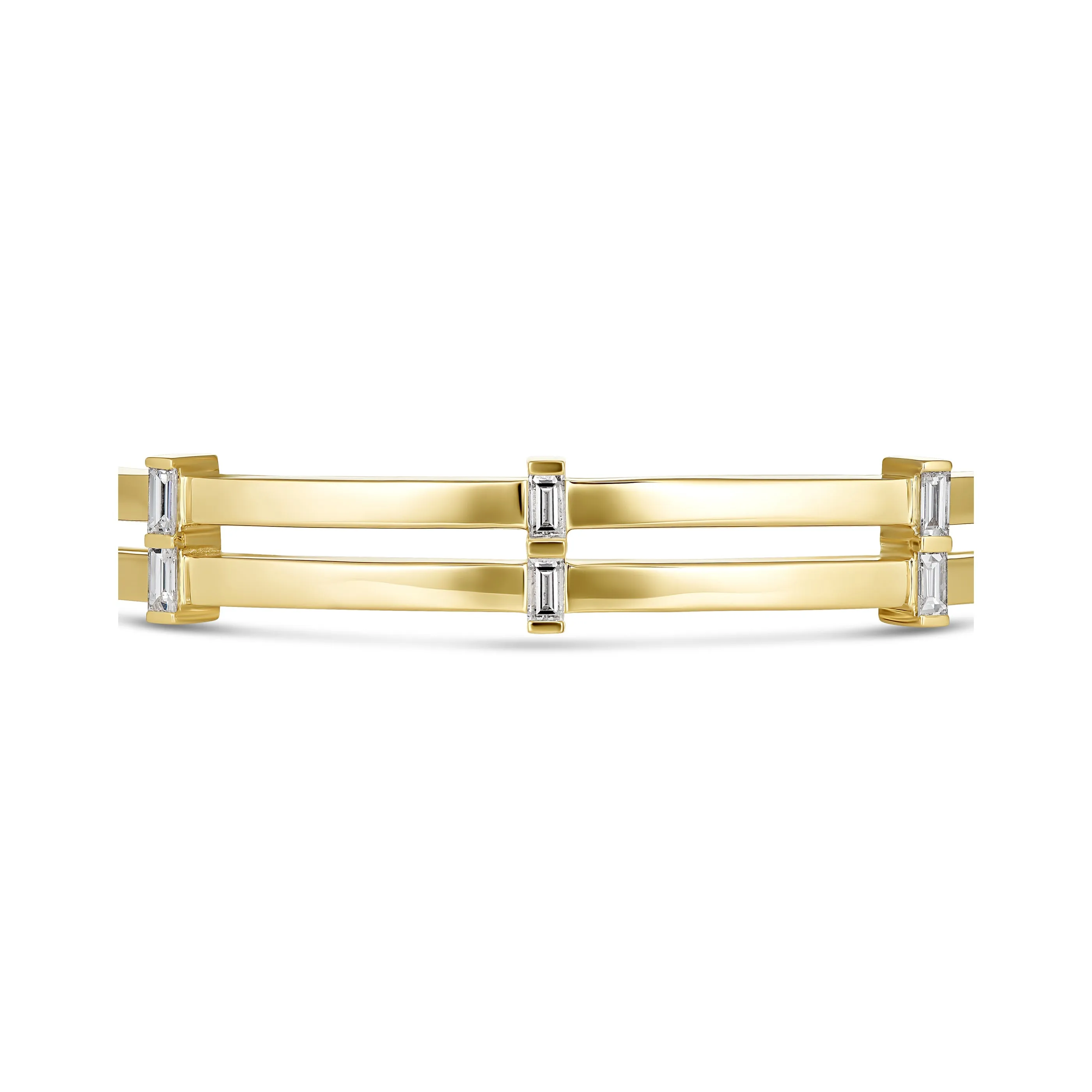 Lighthouse® Baguette Diamond Bangle | Yellow Gold